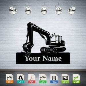 Excavator Heavy machine SVG and DXF files CNC routing