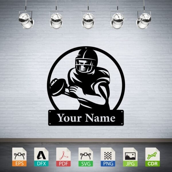 American Football player SVG and DXF files CNC routing