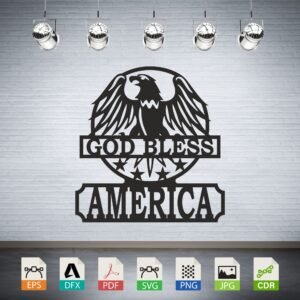 God Bless America Eagle Vector