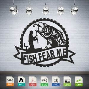 Fish Fear Me Fishing Vector