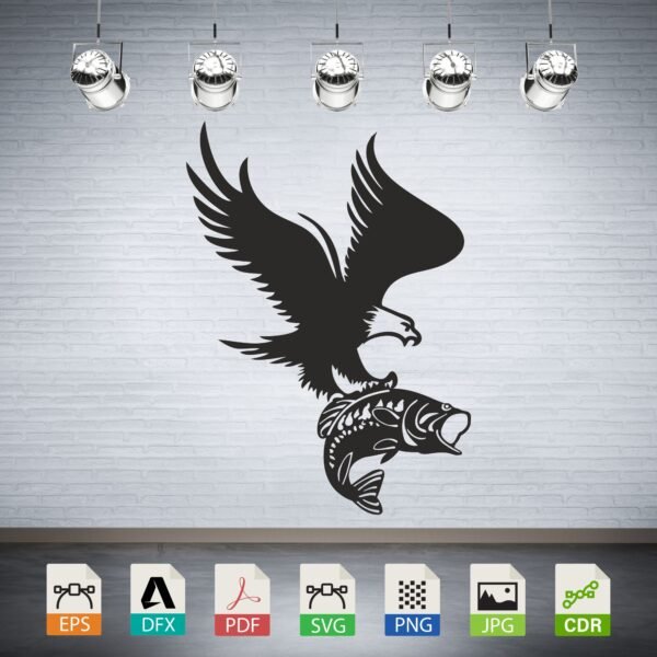 Eagle Catching Fish Vector