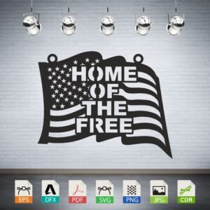 Home of the Free American Flag Vector