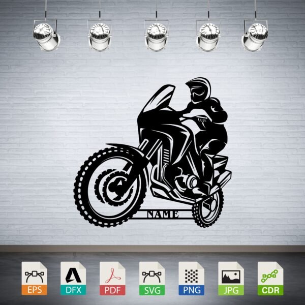 Adventure Motorcycle Rider Vector