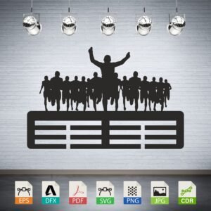 Marathon Runners Finish Line Vector