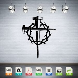 Cross Nails Crown of Thorns Vector