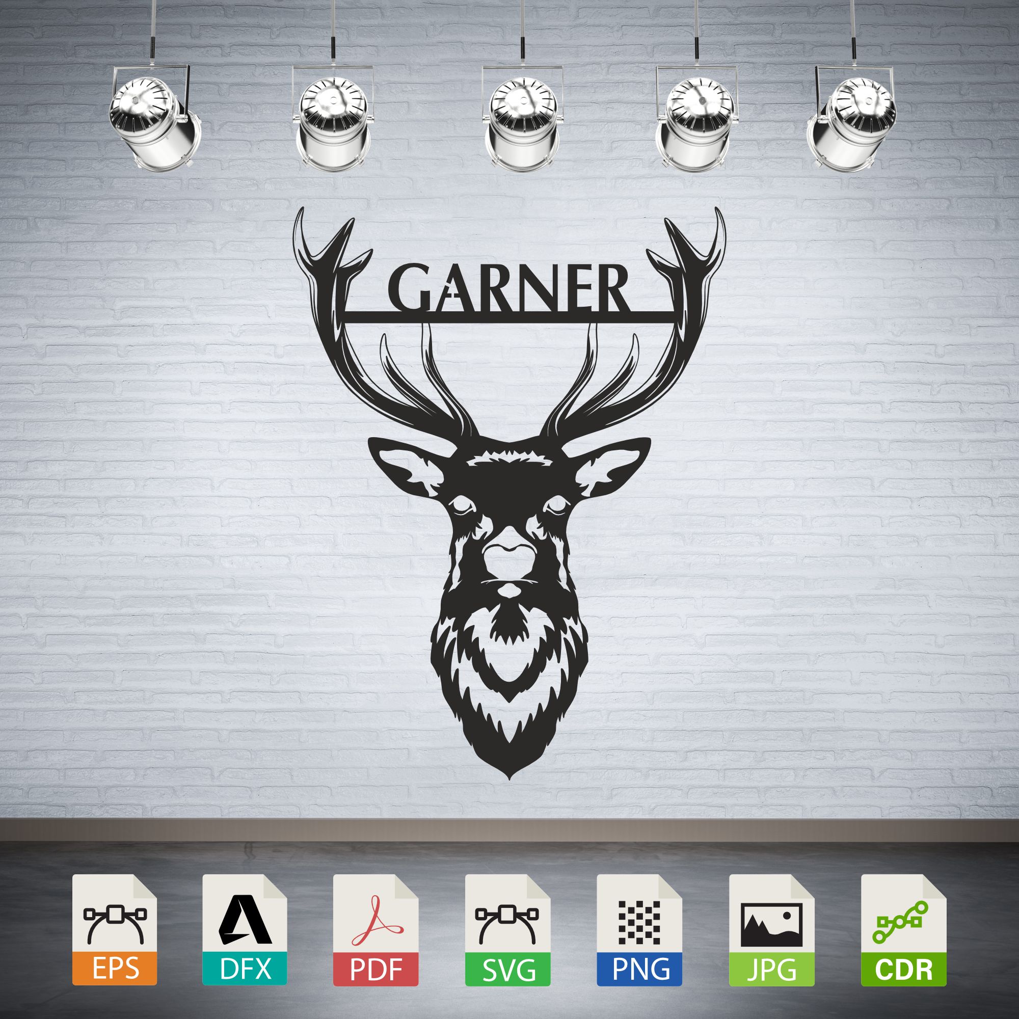 Deer Head Svg, Dear Head Monogram Dxf