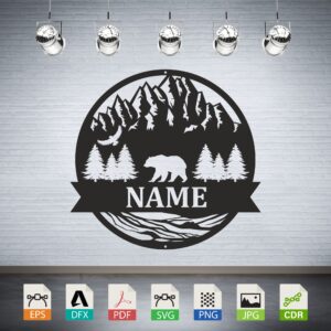 Bear Mountain Forest Scene Vector