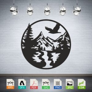 Eagle Mountain River Scene Vector