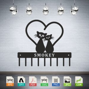 Cats Heart Shelf Sitter Vector CNC Laser Cut File