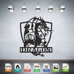 Dragon Shield Vector CNC Laser Cut File