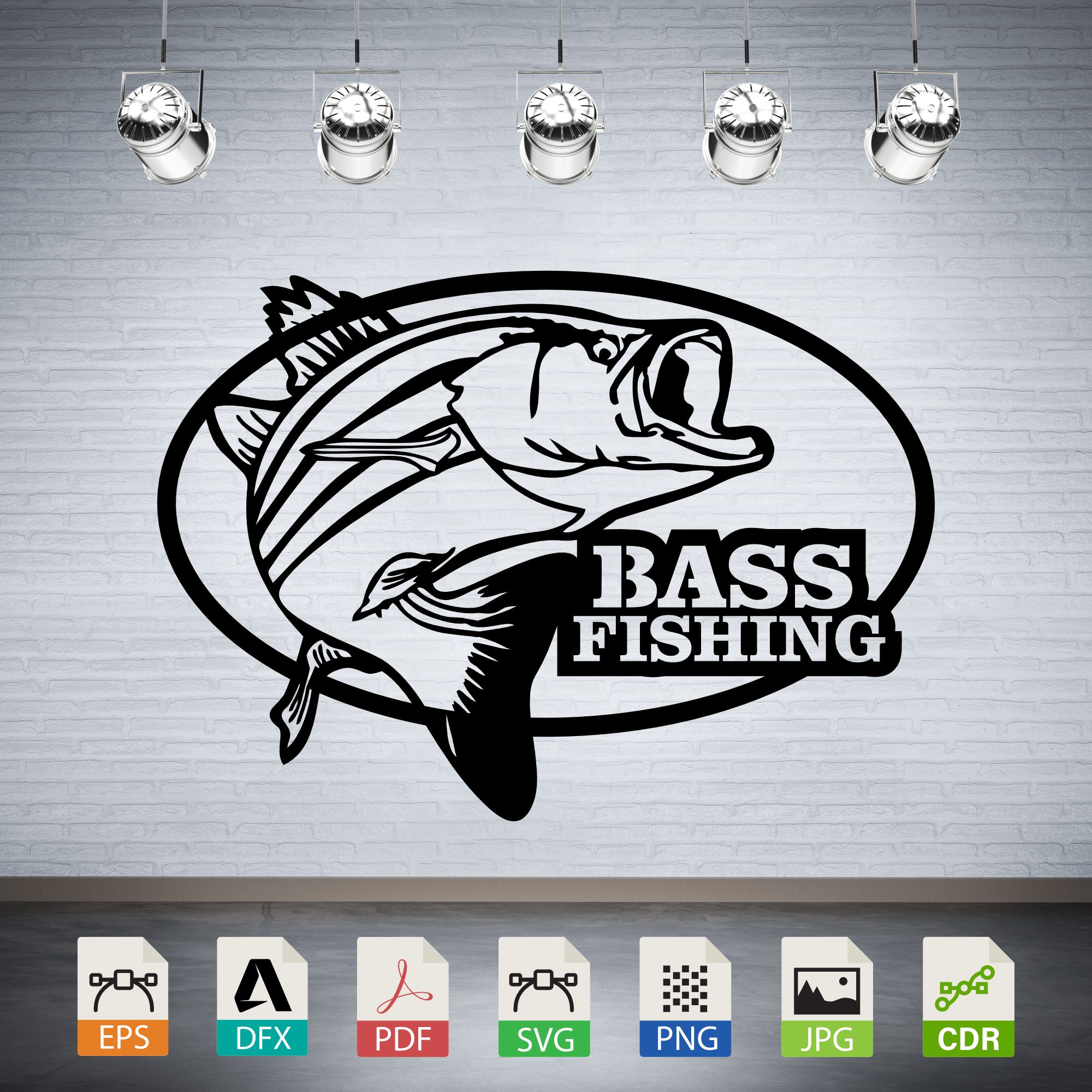 Bass Fishing Vector CNC Laser Cut File