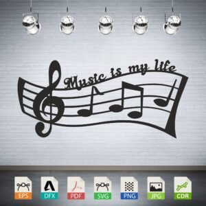 Music is My Life Notes Vector