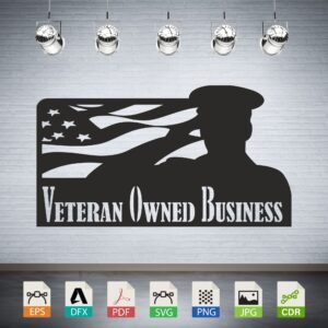 Veteran Owned Business Flag Silhouette Vector CNC Laser Cut File