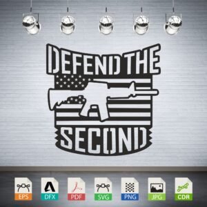 Defend The Second Amendment AR-15 Flag Vector CNC Laser Cut File
