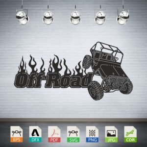 Flaming Off-Road Vehicle Vector CNC Laser Cut File