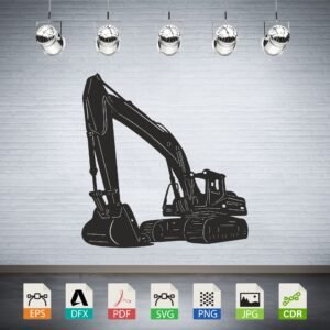 Excavator Construction Vehicle Vector CNC Laser Cut File