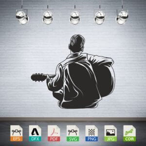 Guitar Player Silhouette Vector CNC Laser Cut File