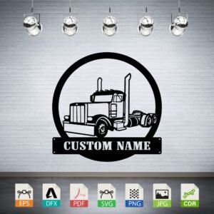 Semi-Truck Vector - Custom Name Trucker Decor