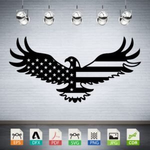 American Flag Eagle Wings Vector CNC Laser Cut File