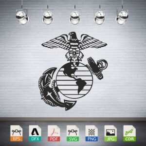 US Marine Corps Eagle Globe Anchor Vector CNC Laser Cut File