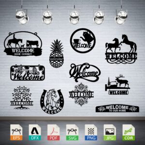 Assorted Welcome Signs Collection Vector CNC Laser Cut File