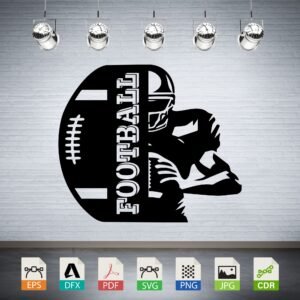 Football Player Silhouette Vector CNC Laser Cut File
