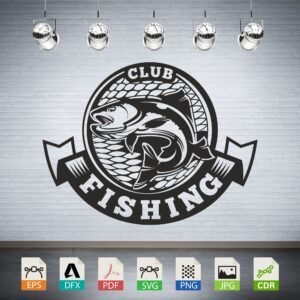 Fishing Club Emblem Vector CNC Laser Cut File