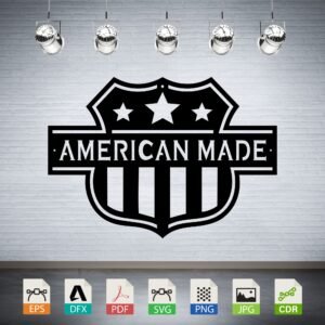 American Made Shield Vector CNC Laser Cut File