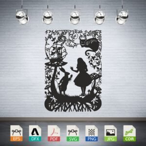 Alice in Wonderland Scene Vector CNC Laser Cut File
