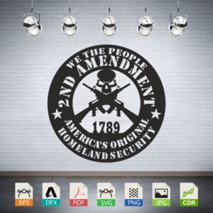 2nd Amendment Skull Rifles Vector CNC Laser Cut File