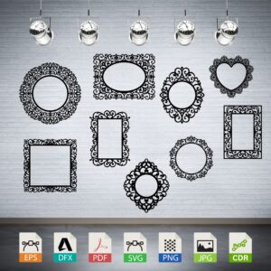 Assorted Ornate Frames Collection Vector CNC Laser Cut File