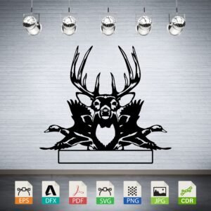 Deer and Ducks Hunting Scene Vector