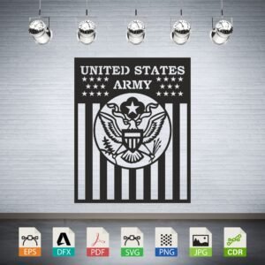 United States Army Emblem Flag Vector CNC Laser Cut File