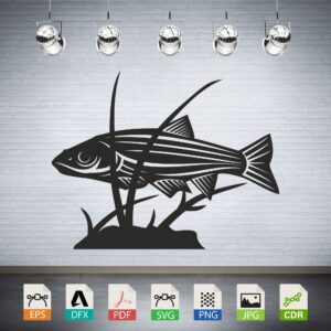 Fish in Reeds Vector CNC Laser Cut File