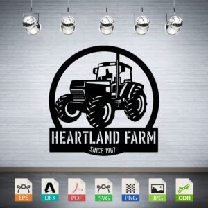 Tractor Vector - Custom Name Farm Decor