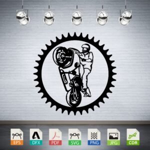 Motorcycle Wheelie Sprocket Vector CNC Laser Cut File