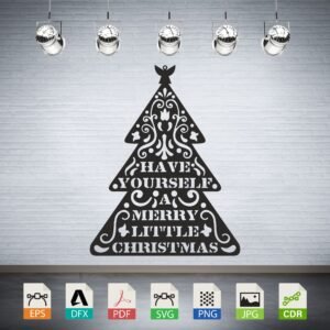 Have Yourself a Merry Little Christmas Tree Vector