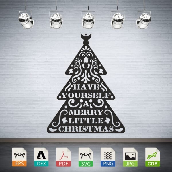 Have Yourself a Merry Little Christmas Tree Vector