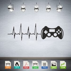 Gamer Heartbeat Controller Silhouette CNC