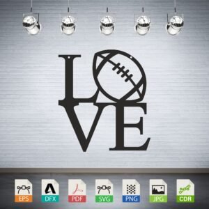 Love Football Silhouette CNC