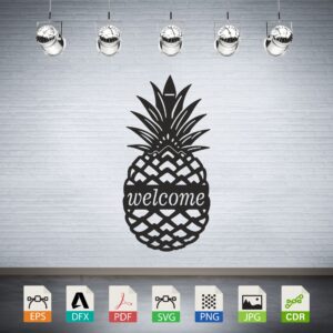 Welcome Pineapple Silhouette CNC