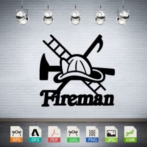 Fireman Helmet Tools Silhouette CNC