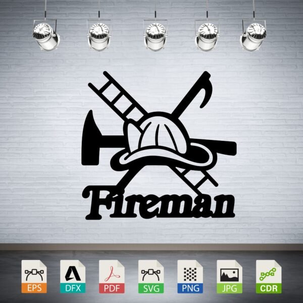 Fireman Helmet Tools Silhouette CNC
