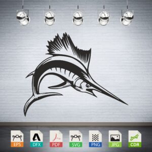 Marlin Fish Jumping Silhouette CNC