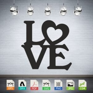 Love Heart Letter Silhouette CNC