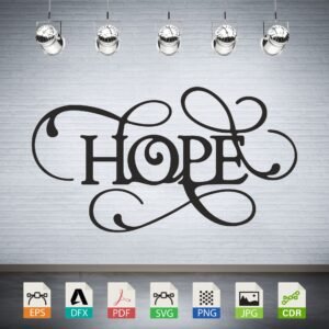 Elegant Hope Script Silhouette CNC