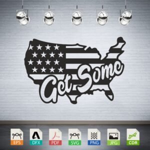 Get Some USA Flag Map Silhouette CNC