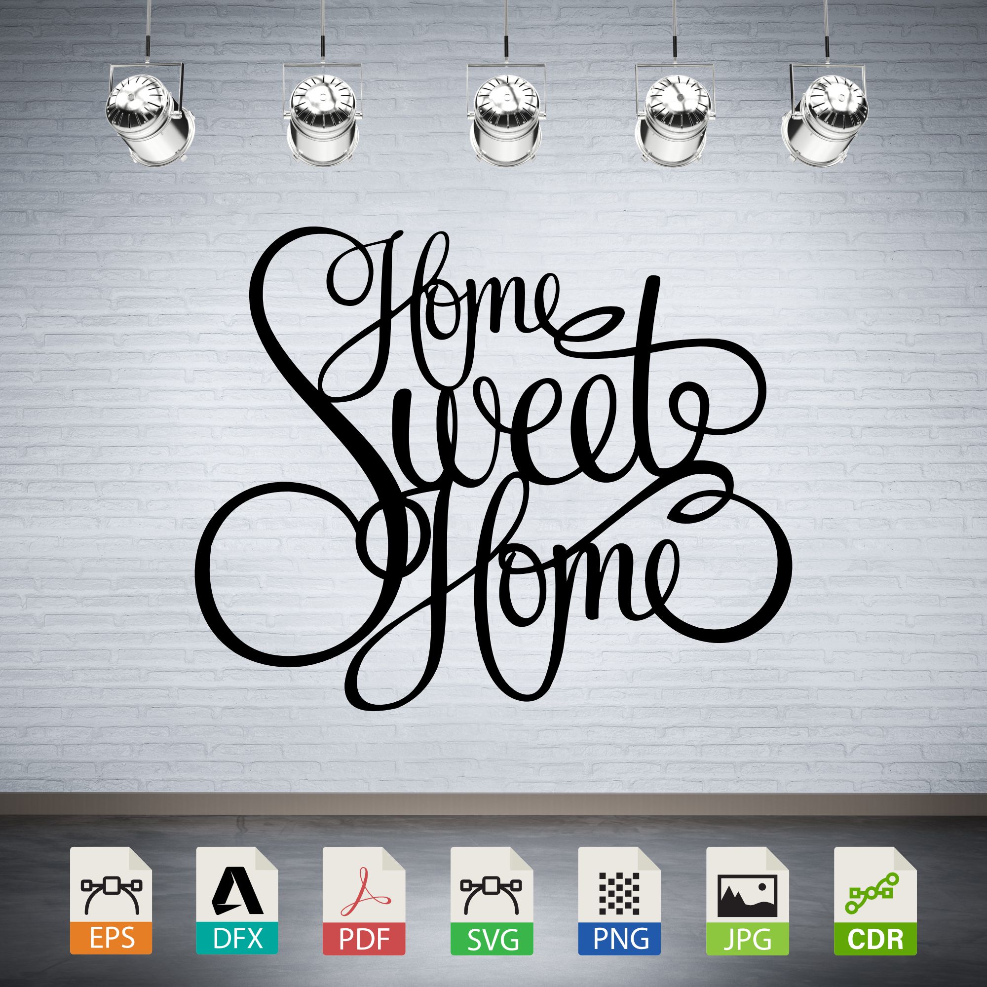 Elegant Home Sweet Home Script CNC