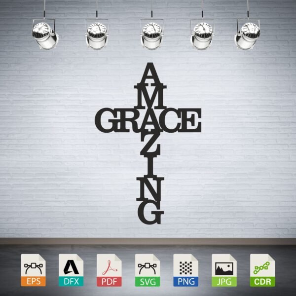 Amazing Grace Word Cross CNC