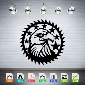 Patriotic Eagle Stars Saw Blade CNC